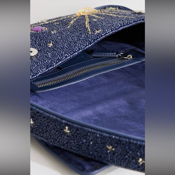 πΊπHPππΊ NWT Staud Beaded Tommy Shoulder Bag Navy Celestial π Rare π - Picture 16 of 16